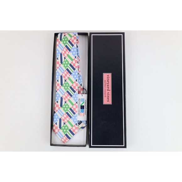 New Vineyard Vines Shep & Ian Kentucky Derby Geometric Silk Neck Tie Wedding